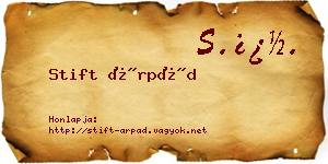 Stift Árpád névjegykártya